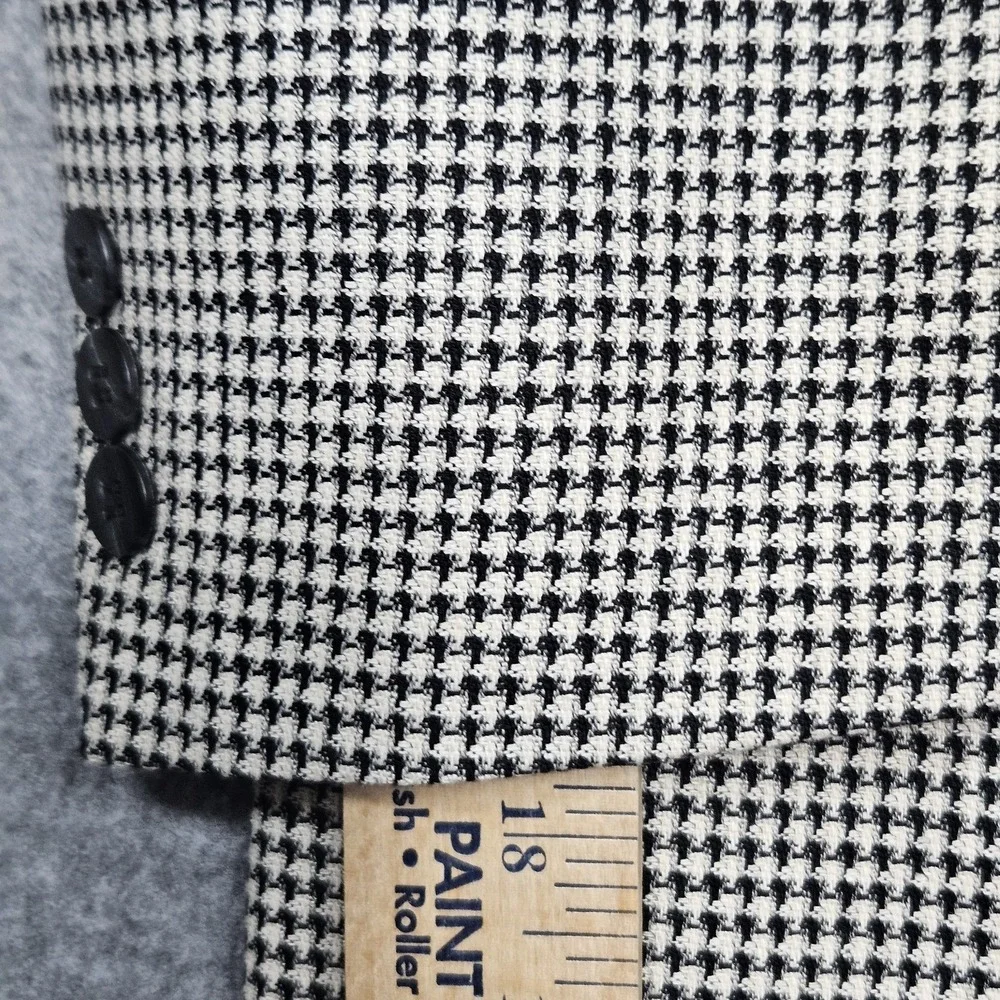 Countess Mara 46 L Silk Wool Houndstooth Sport Jacket Coat Preppy Gerry MALOOF'S